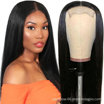 unprocessed 150 180 density factory price virgin 100% lace closure wig brazilian raw human hair lace closure wigs